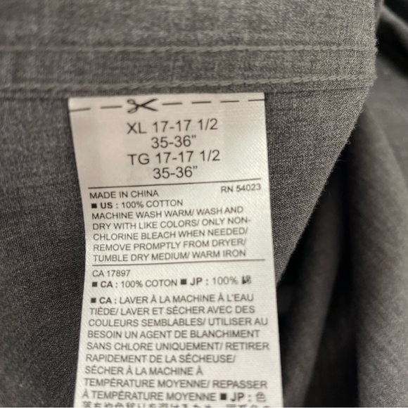 Banana Republic Button Down Shirt Gray Non-Iron Standard Fit Men’s Size XL - Picture 6 of 10